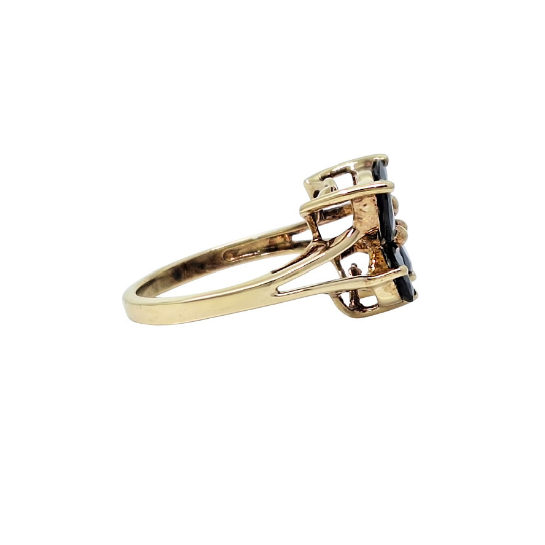9ct Yellow Gold Sapphire Butterfly Ring