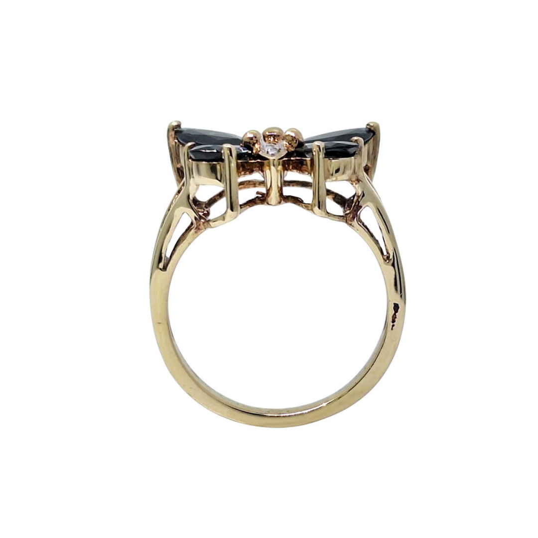 9ct Yellow Gold Sapphire Butterfly Ring