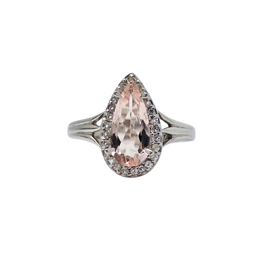 9ct White Gold Kunzite Ring