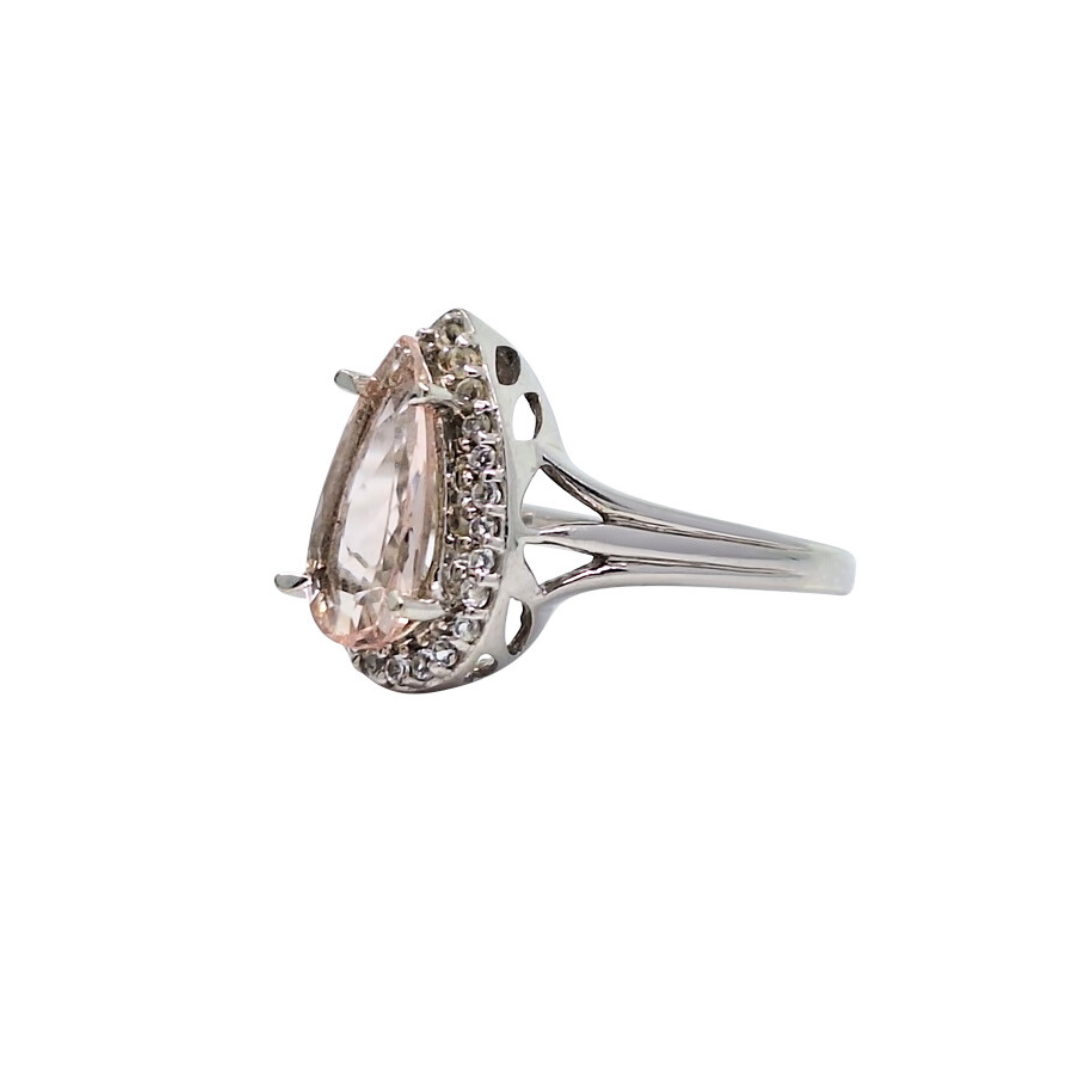 9ct White Gold Kunzite Ring