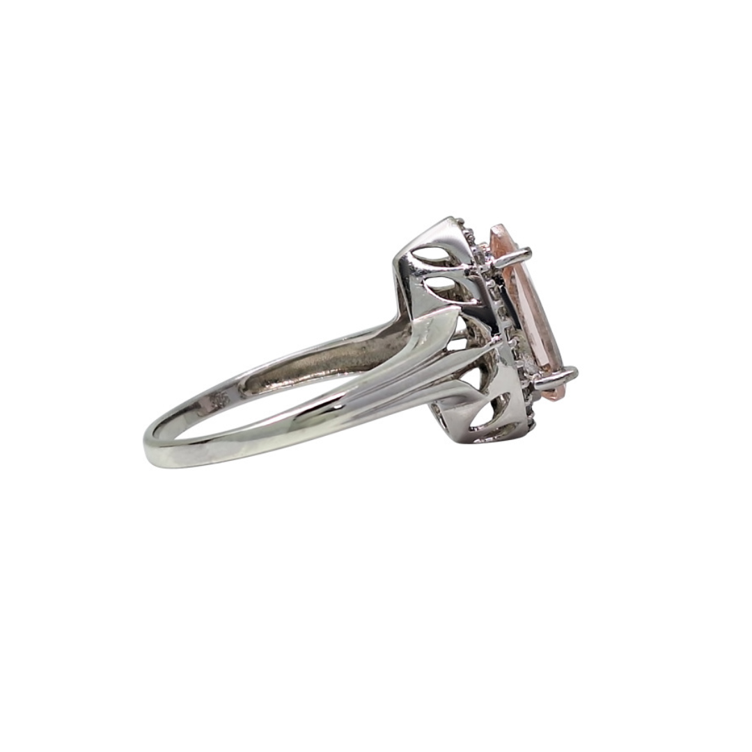 9ct White Gold Kunzite Ring