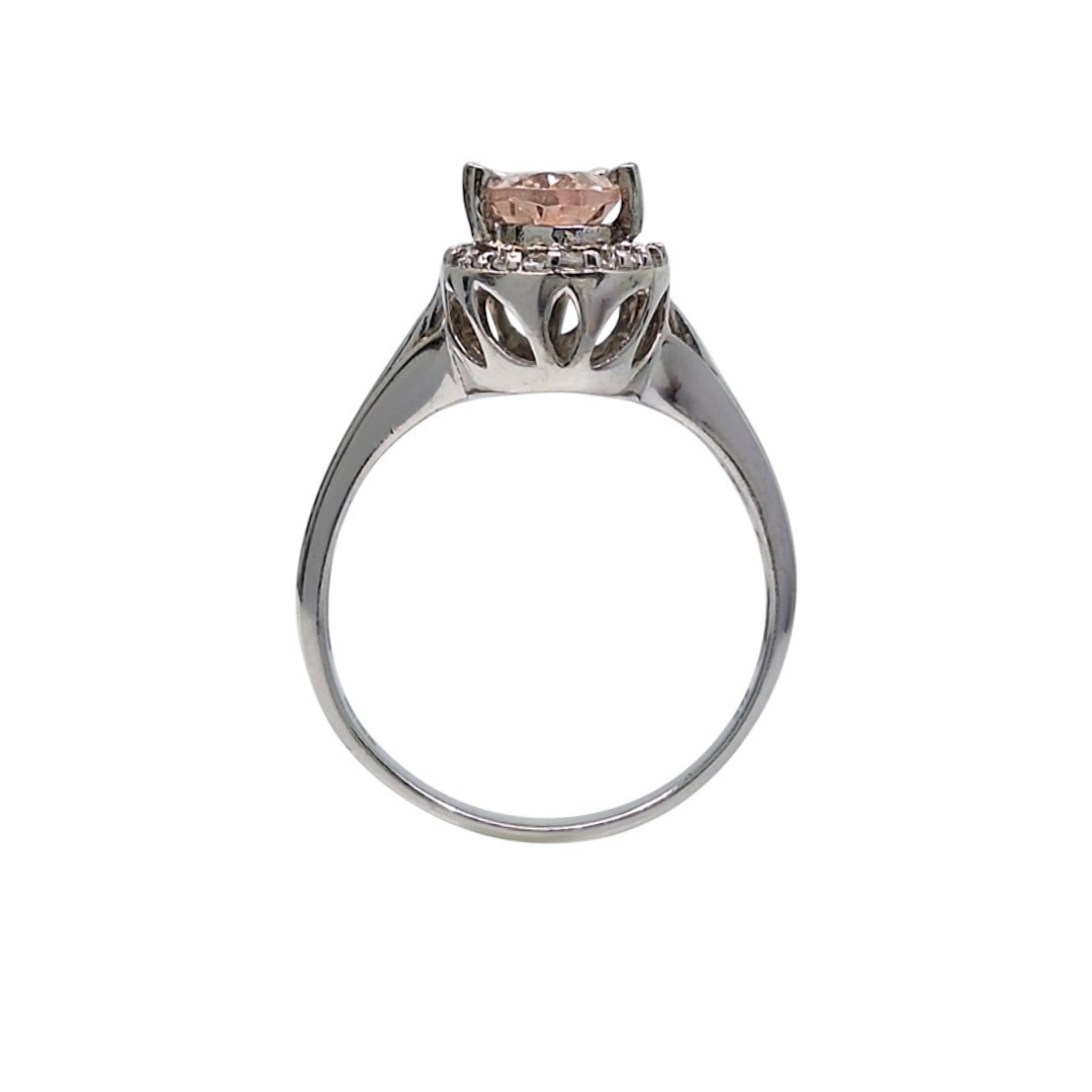 9ct White Gold Kunzite Ring