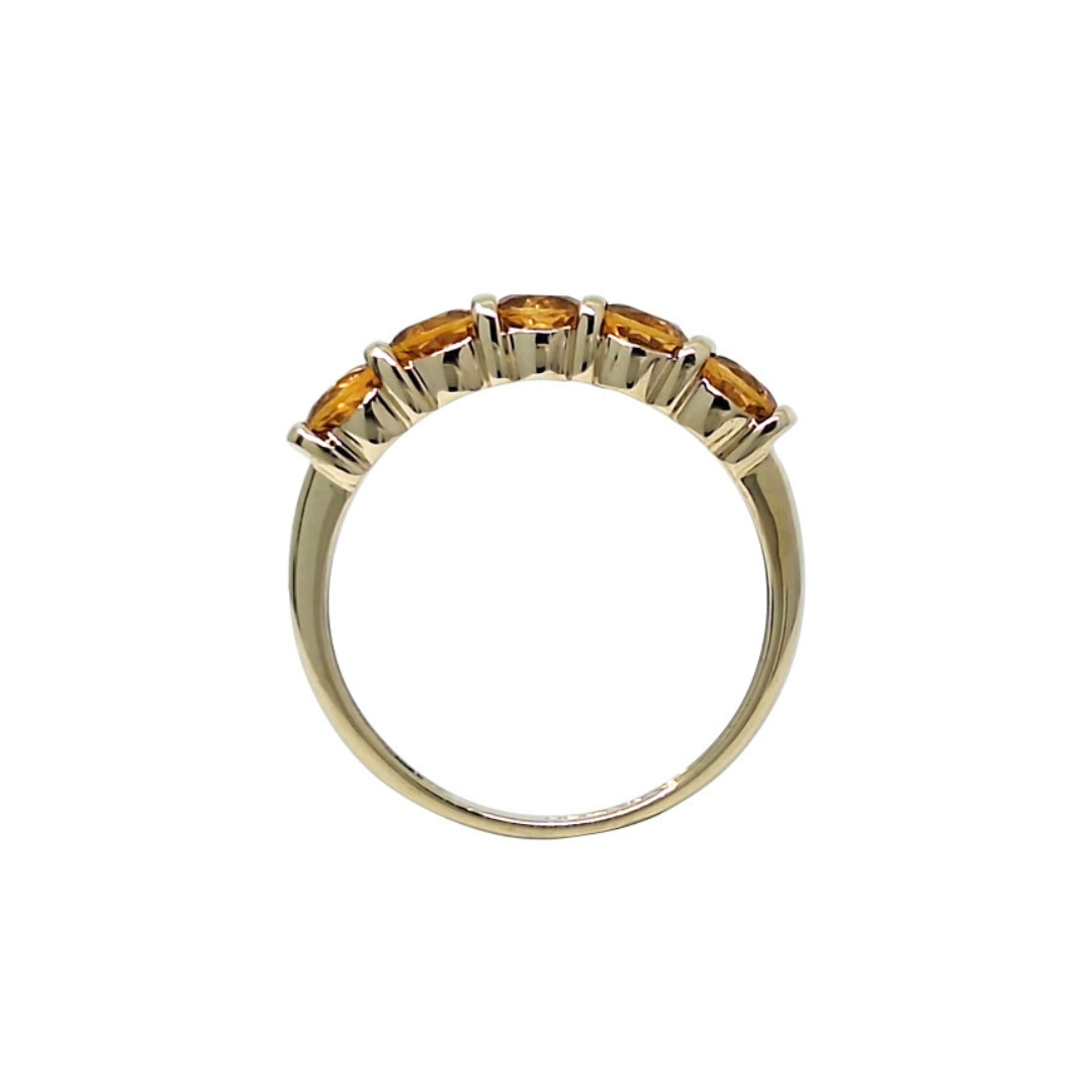 9ct Yellow Gold Citrine Five Stone Ring