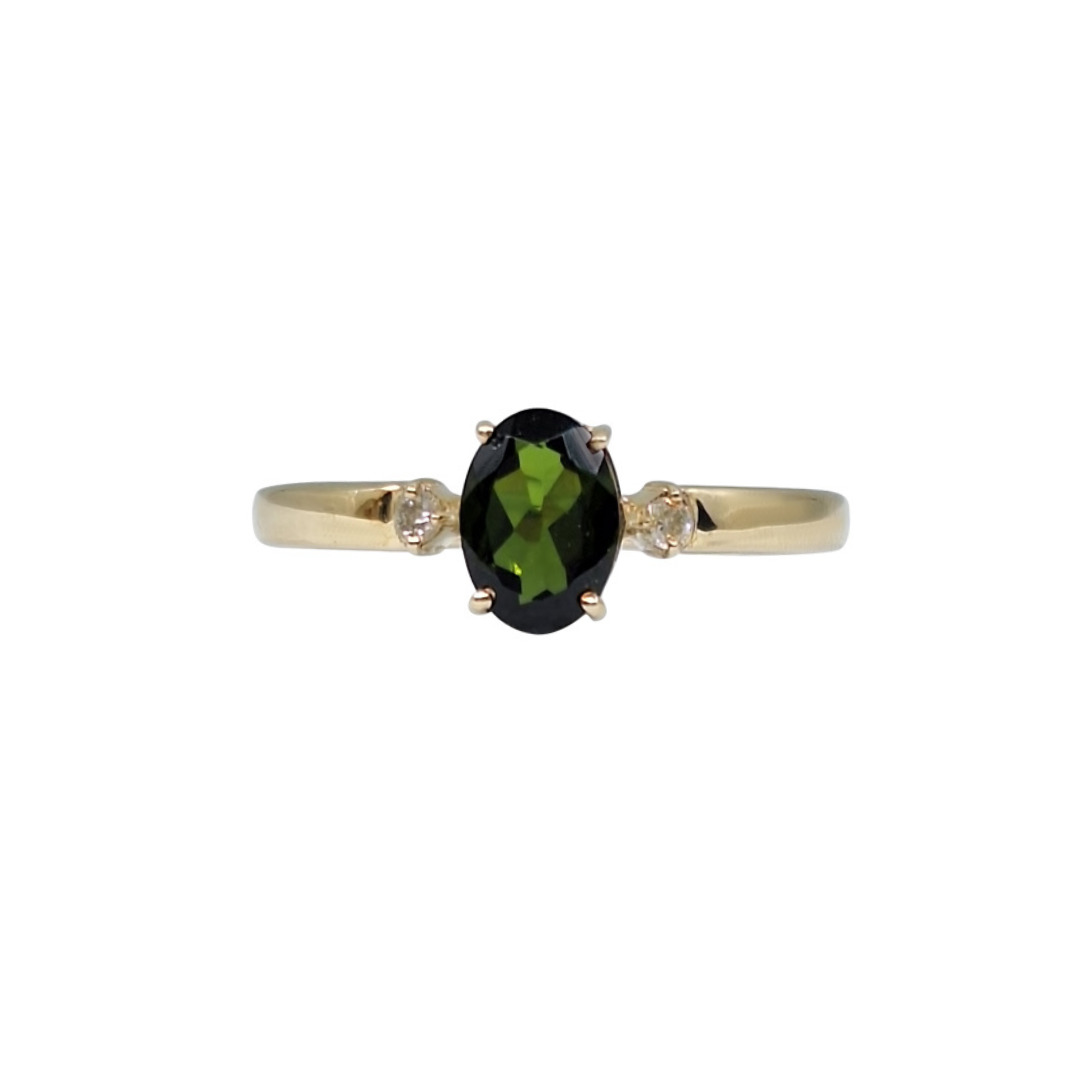 9ct Yellow Gold Moldavite Ring