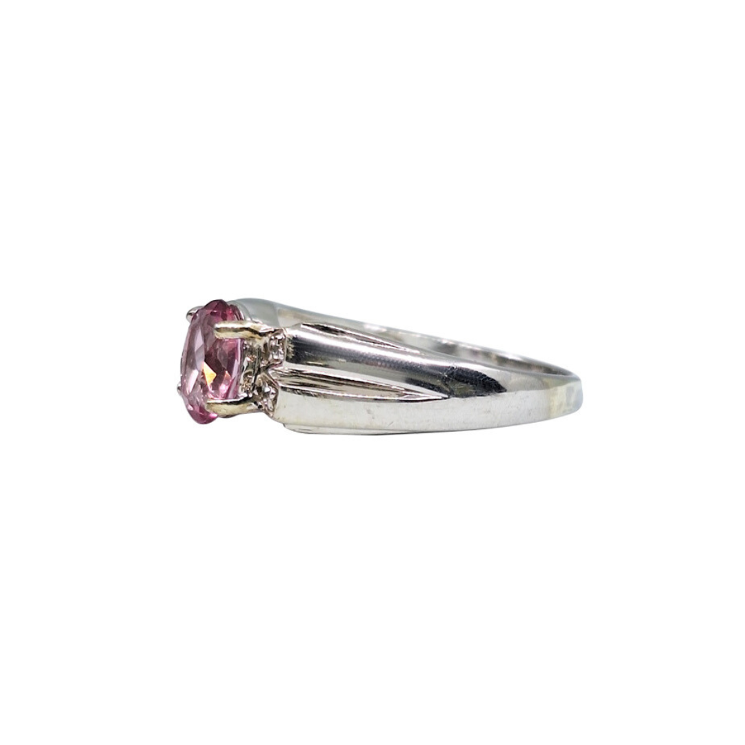9ct White Gold Pink Tourmaline Ring