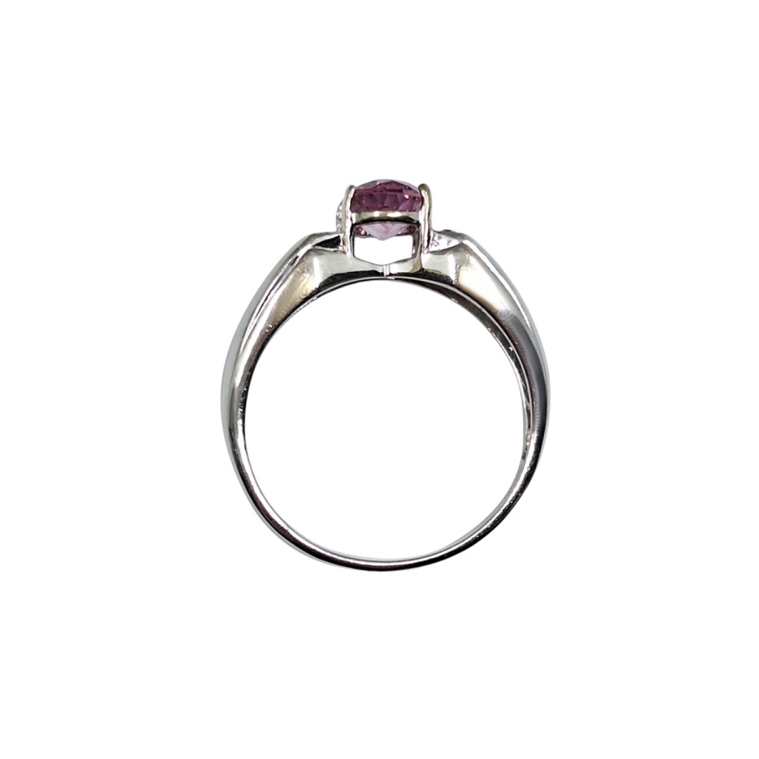 9ct White Gold Pink Tourmaline Ring