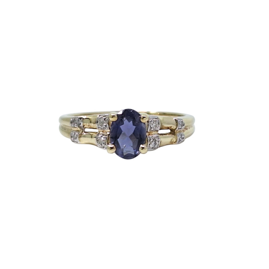9ct Yellow Gold Iolite Ring