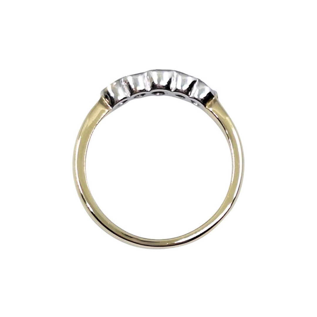 9ct Yellow Gold Ruby & Diamond 5 Stone Ring