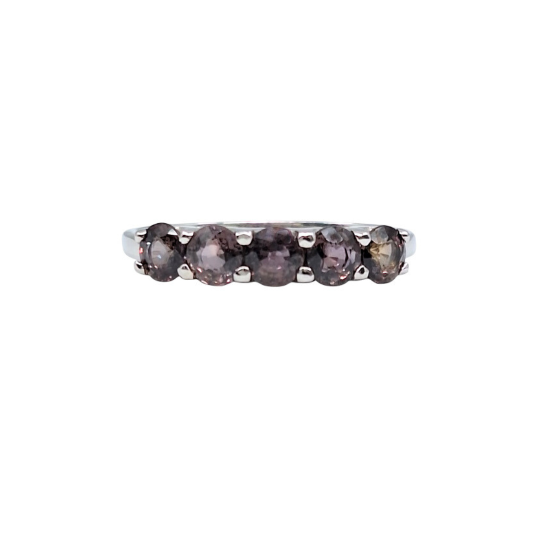 9ct White Gold Sapphire Five Stone Ring