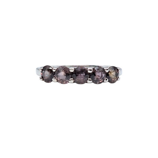 9ct White Gold Sapphire Five Stone Ring