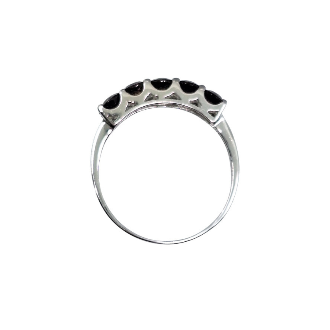 9ct White Gold Sapphire Five Stone Ring
