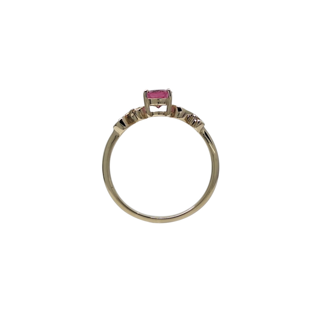 9ct Yellow Gold Spinel & Diamond Ring