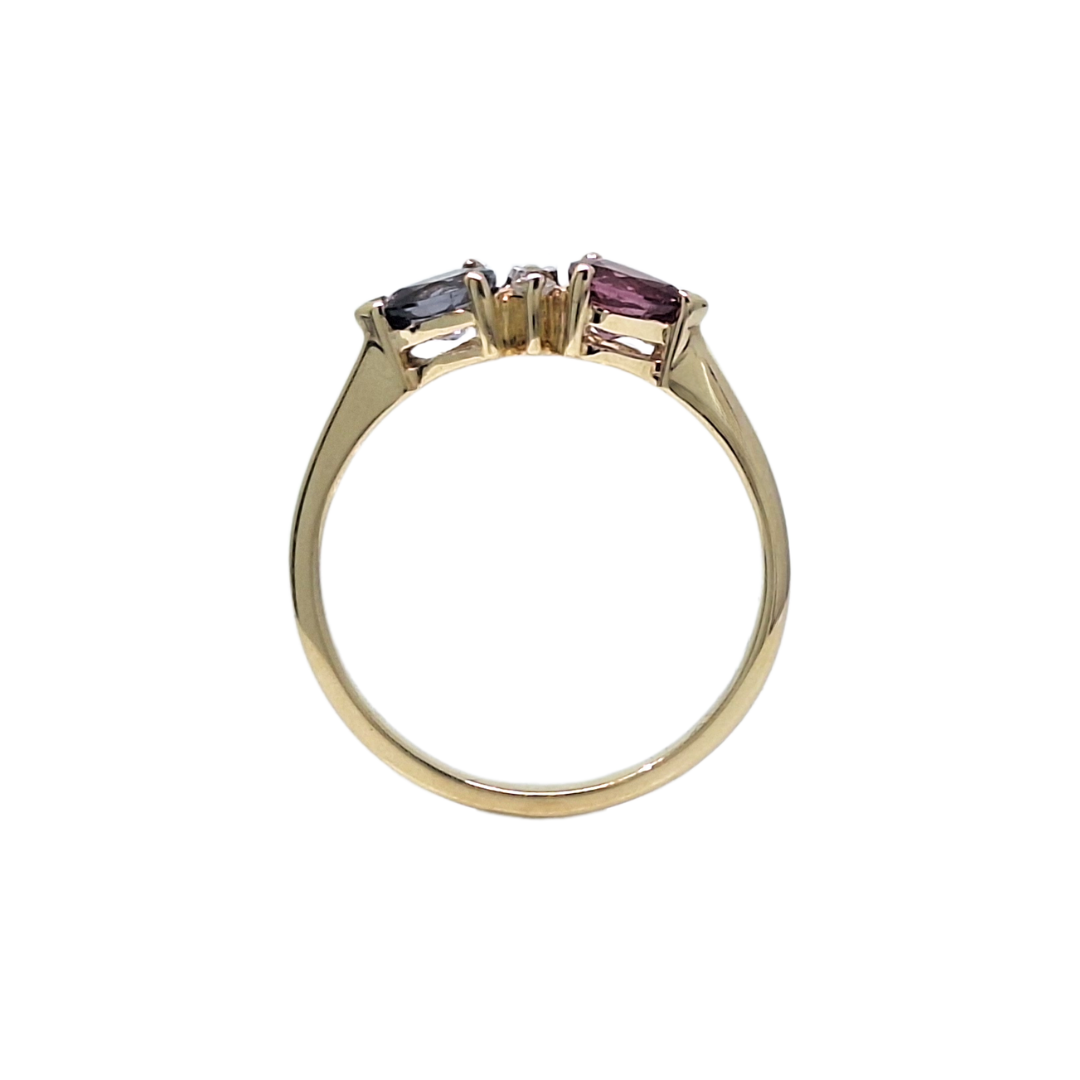 9ct yellow Gold Spinel & White Topaz Ring