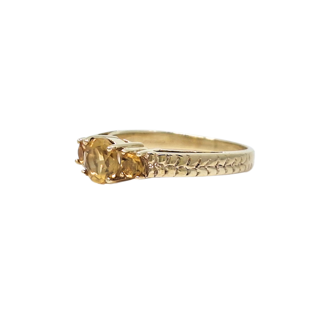 9ct Yellow Gold Citrine Three Stone Ring