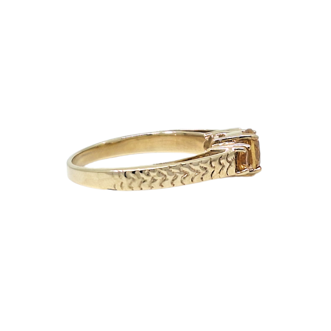 9ct Yellow Gold Citrine Three Stone Ring