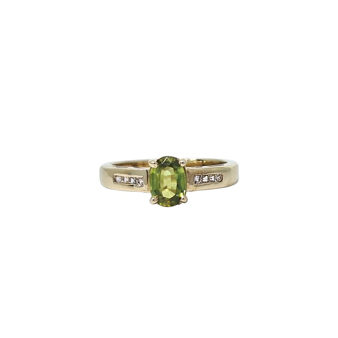 9ct Yellow Gold Sphene & White Topaz Ring