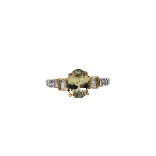 18ct Yellow Gold Czarite & Diamond Ring