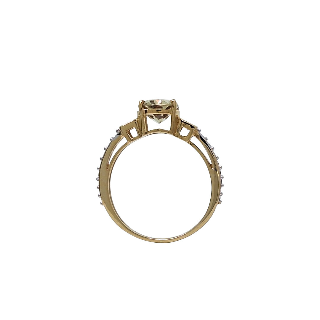 18ct Yellow Gold Czarite & Diamond Ring