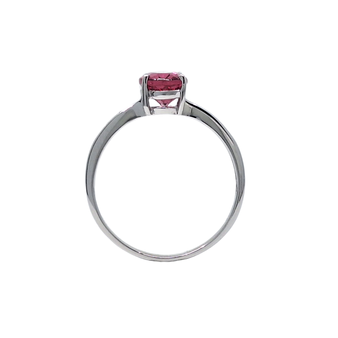 18ct White Gold Pink Tourmaline & Diamond Ring
