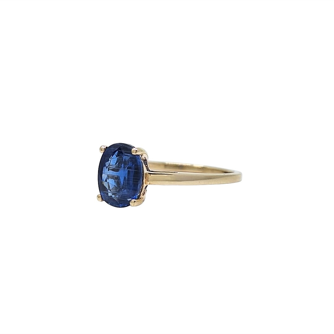 9ct Yellow Gold Blue Gemstone Ring