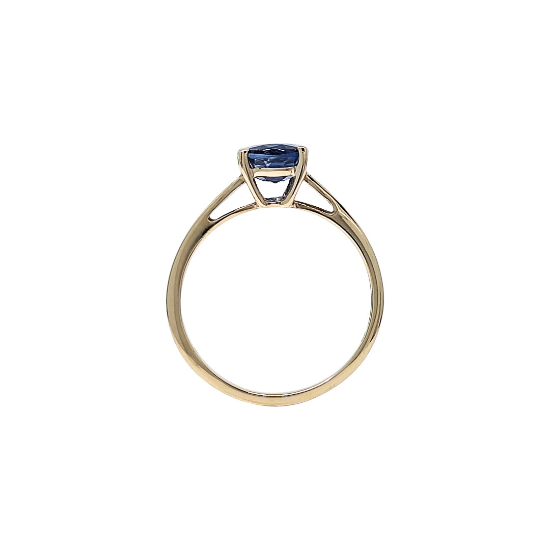 9ct Yellow Gold Blue Gemstone Ring