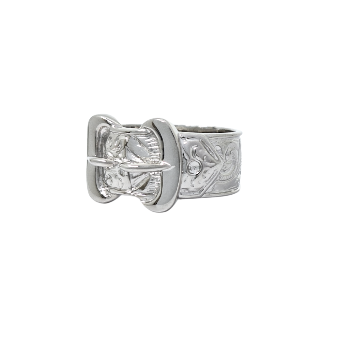 Silver Double Buckle Ring