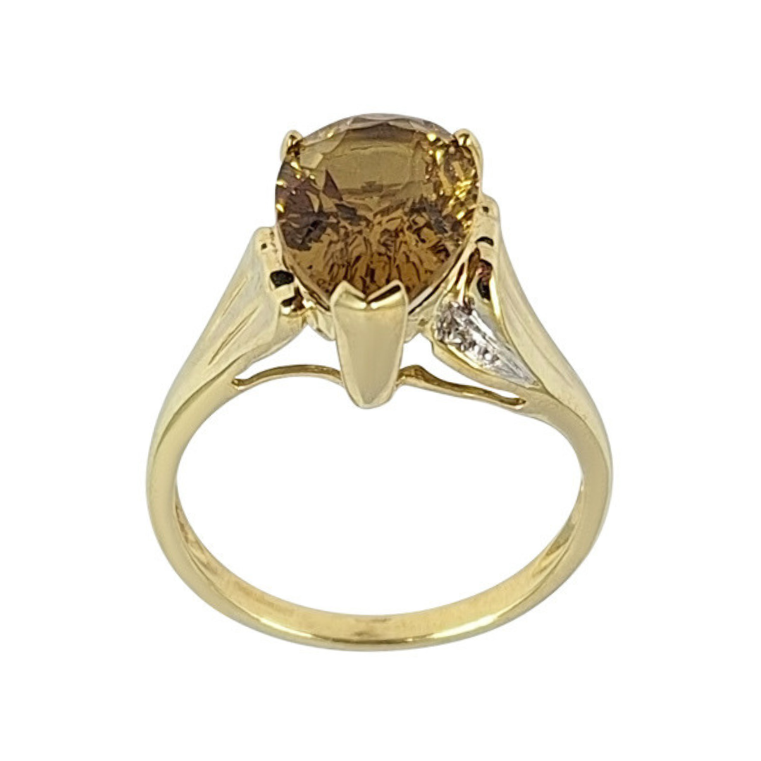 9ct Yellow Gold Pear Shape Citrine Ring