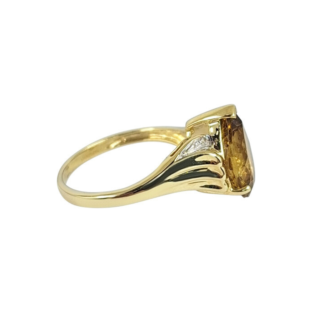 9ct Yellow Gold Pear Shape Citrine Ring