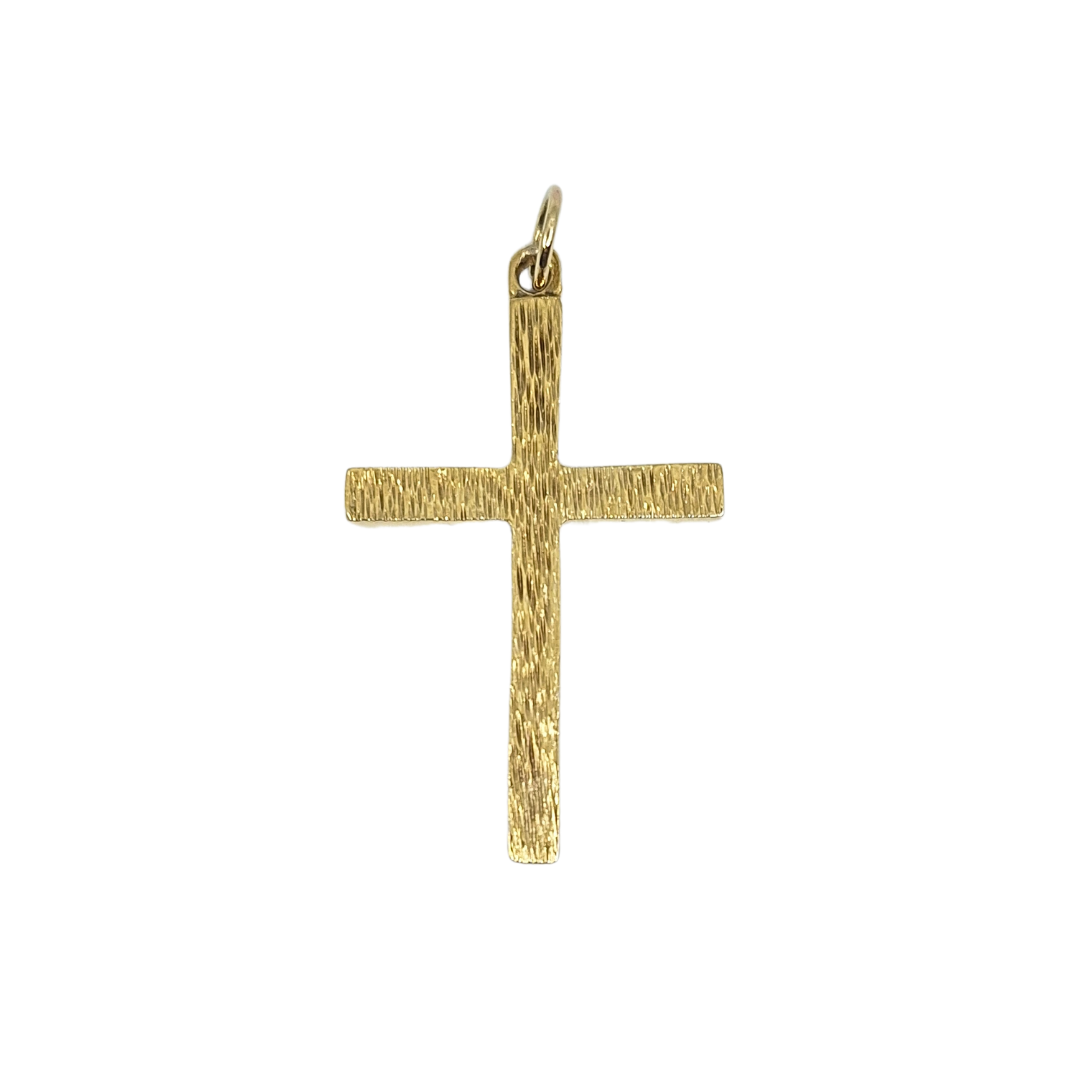 9ct Yellow Gold Engraved Cross