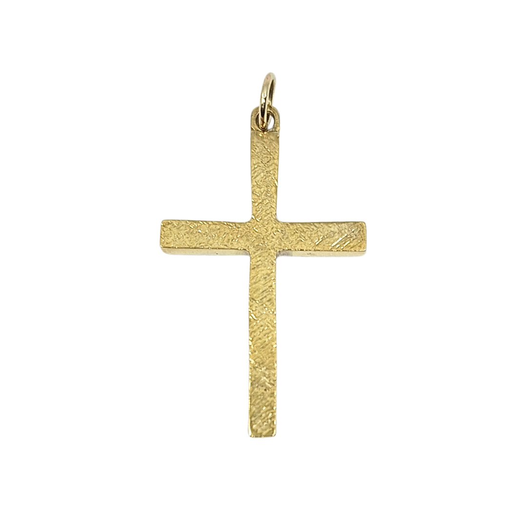 9ct Yellow Gold Engraved Cross