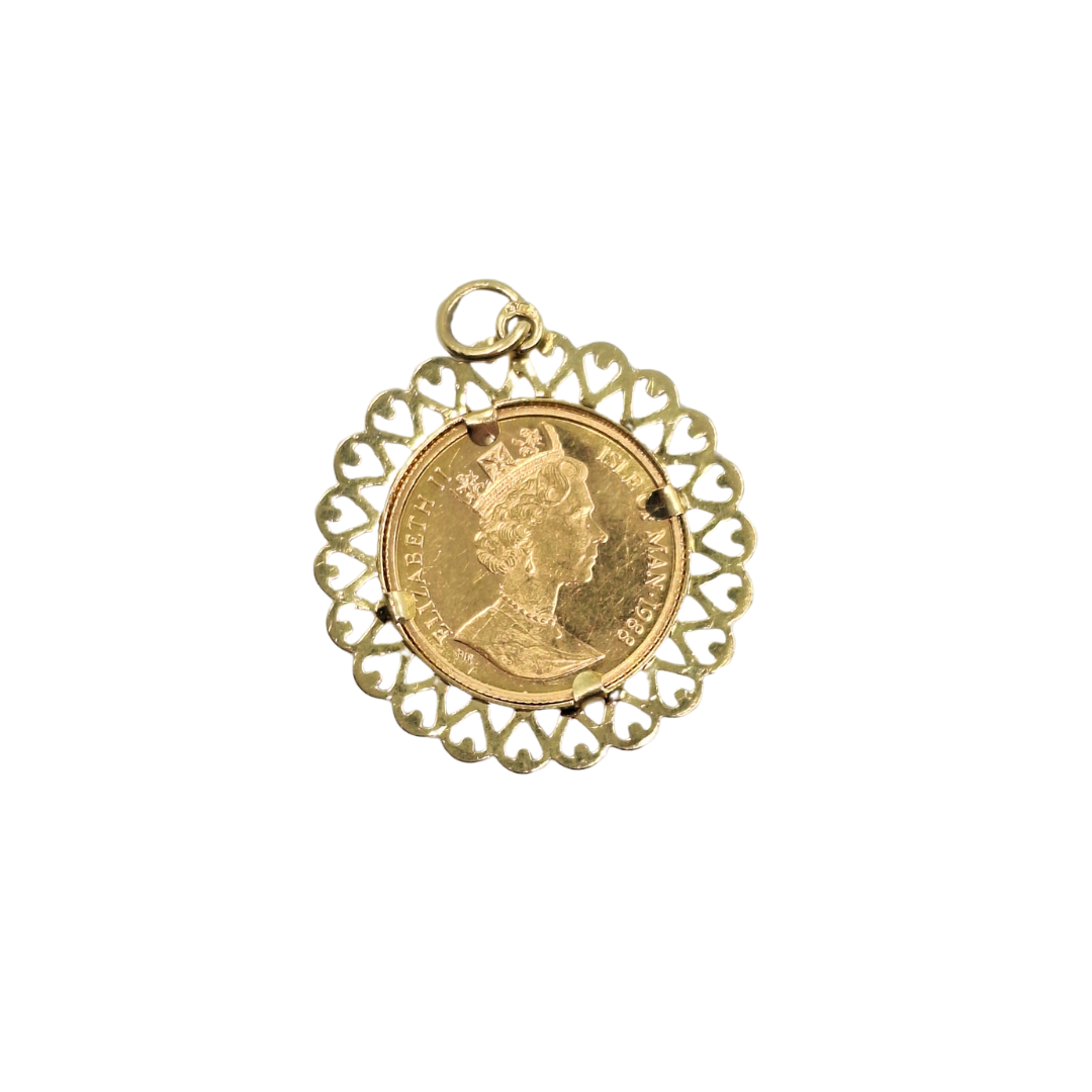 9ct/Fine Gold 1/2oz Angel Coin Pendant 1988