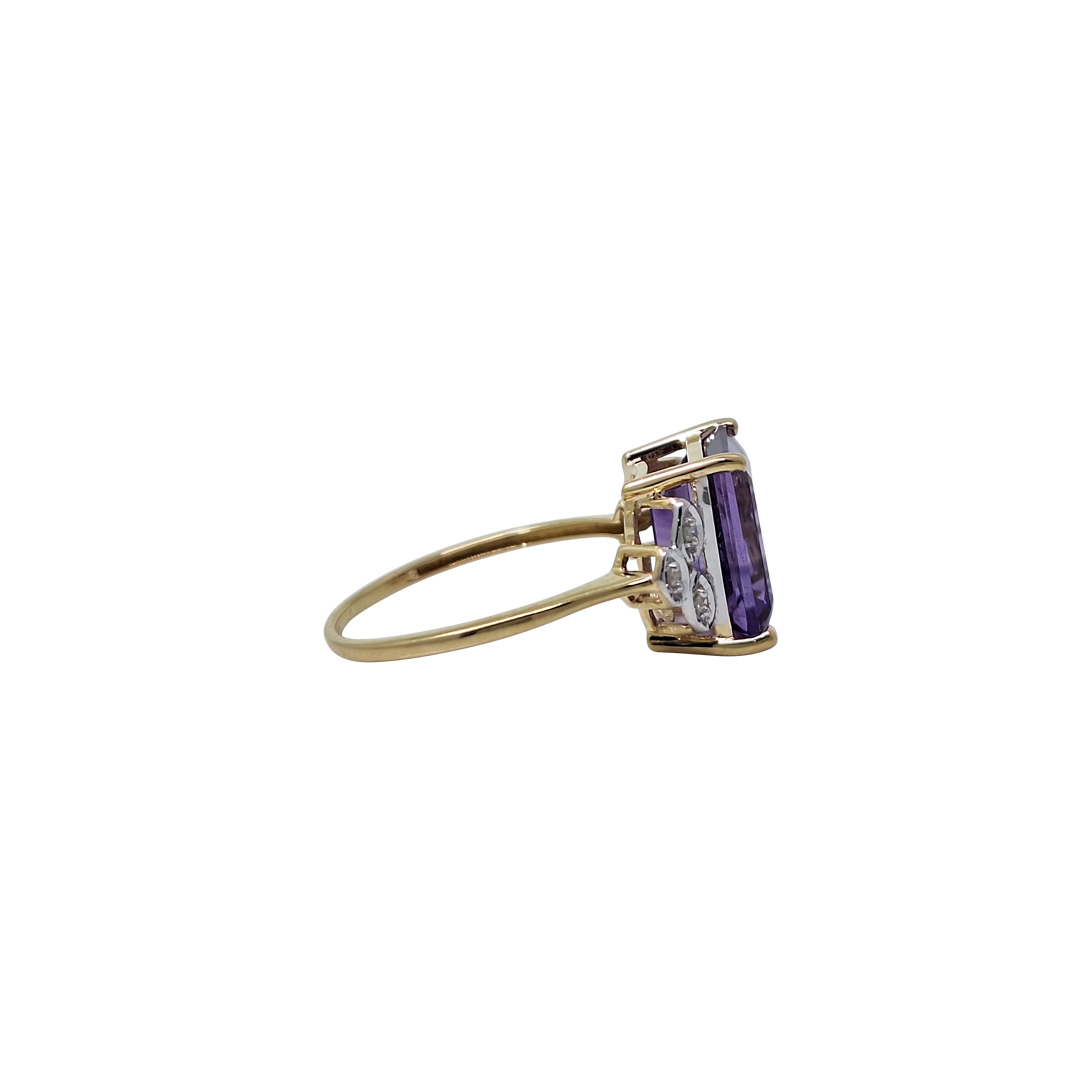 9ct Yellow Gold Amethyst Ring