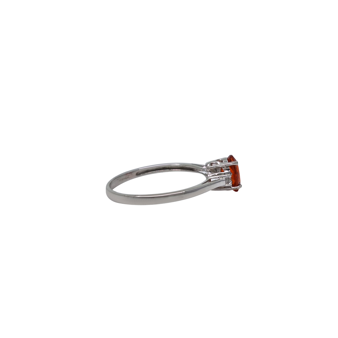 9ct White Gold Mandarin Garnet Ring