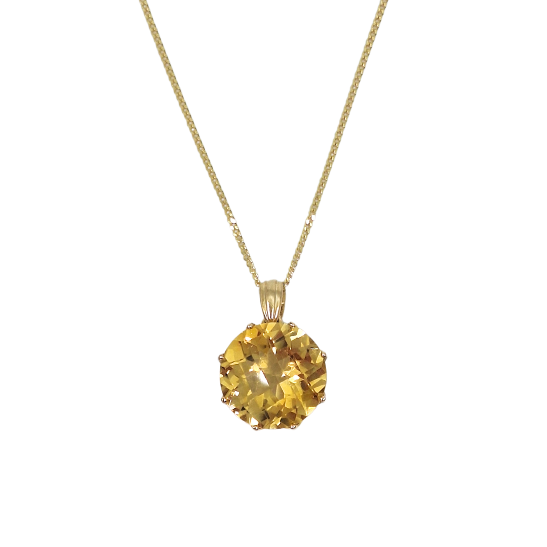 9ct Yellow Gold Citrine Pendant