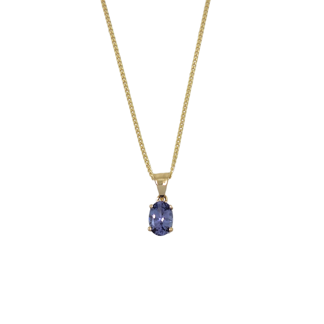 9ct Yellow Gold Tanzanite Pendant