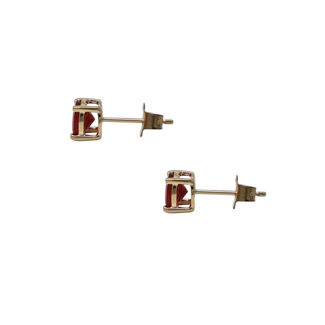 9ct Yellow Gold Spessartite Garnet Stud Earrings