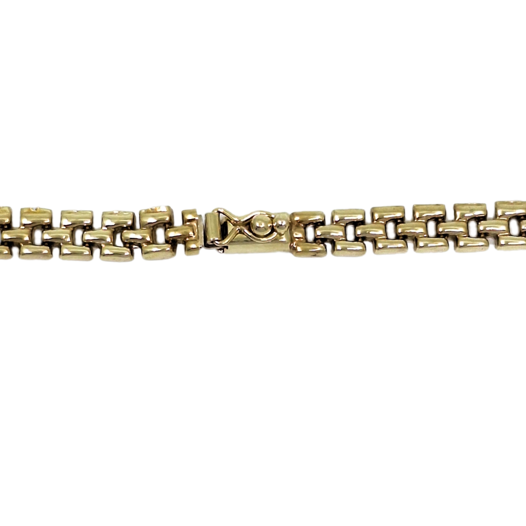 9ct Yellow Gold Flat Fringe Necklace 16"
