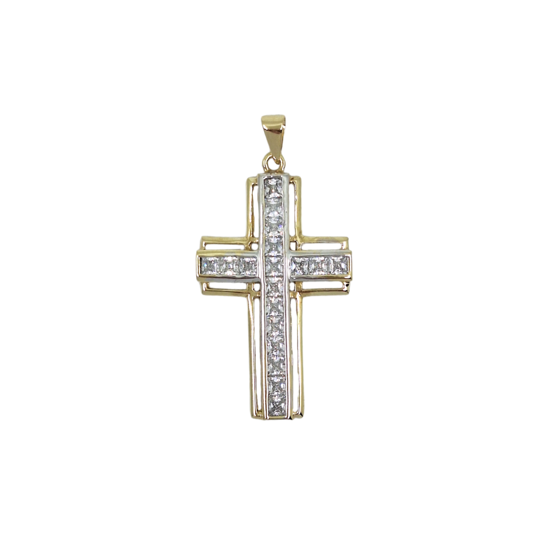 9ct Yellow Gold Cubic Zirconia Cross