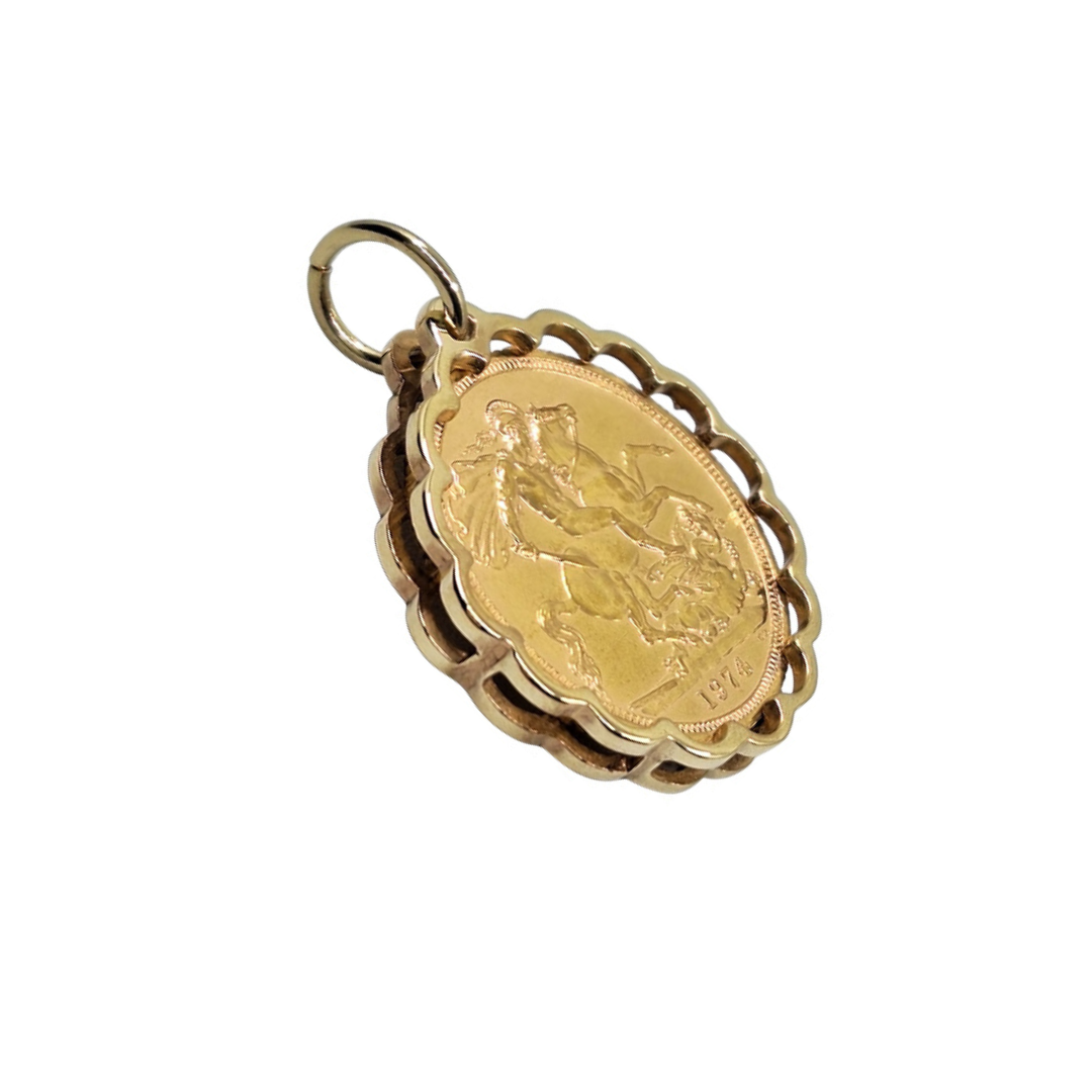 Full Sovereign Pendant 1974
