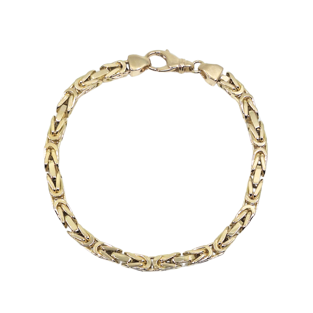 9ct Yellow Gold Byzantine Bracelet 9"