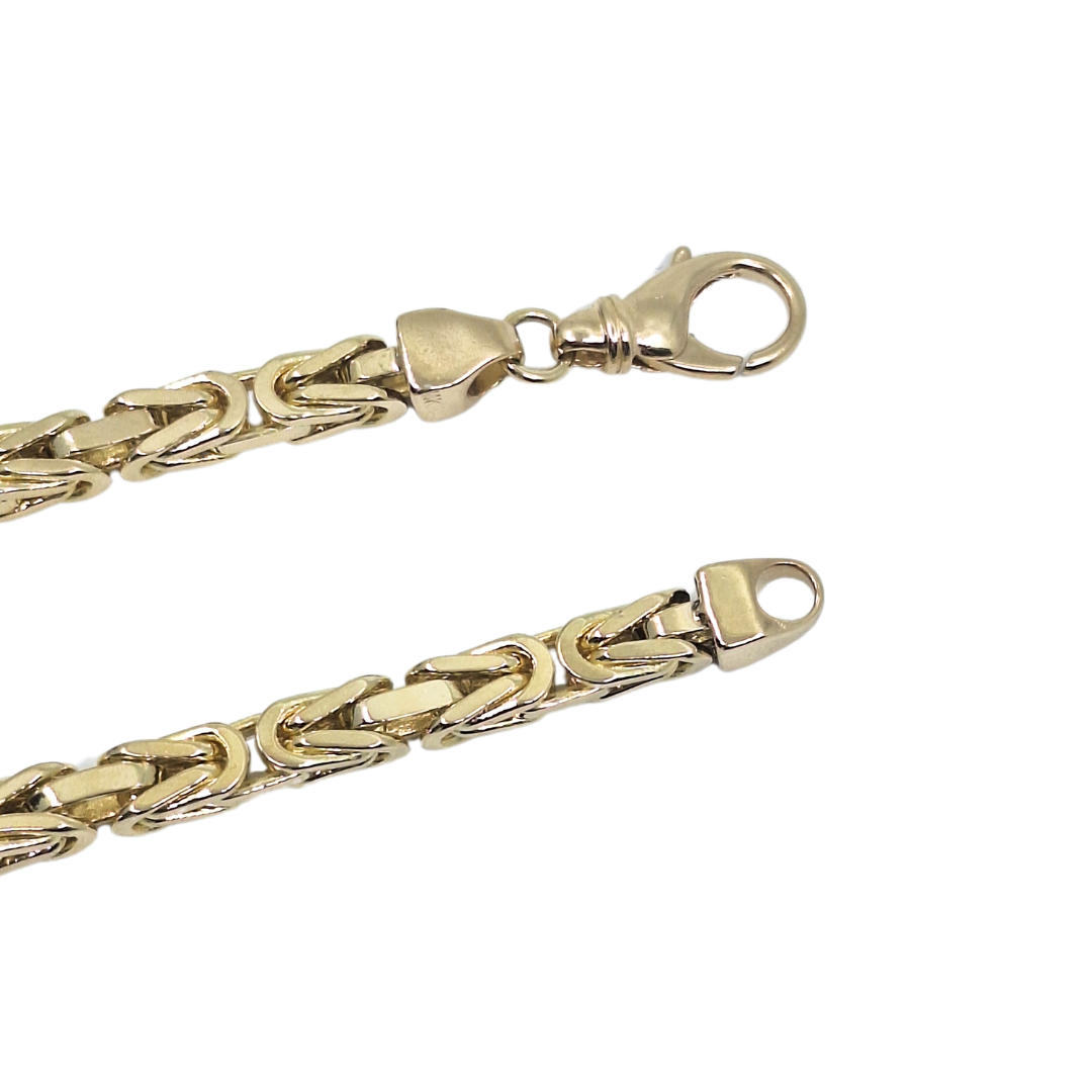 9ct Yellow Gold Byzantine Bracelet 9"