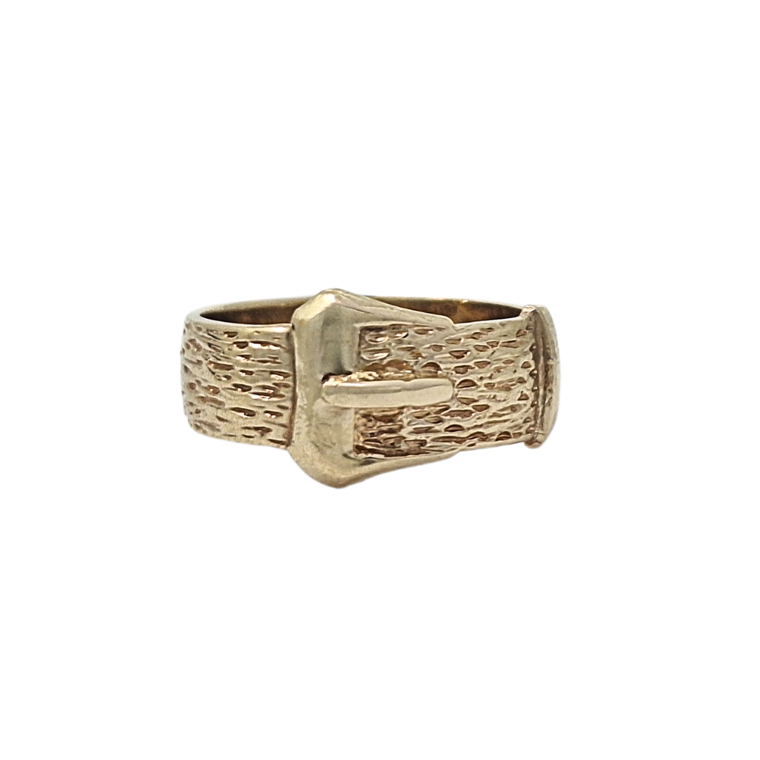 9ct Yellow Gold Buckle Ring