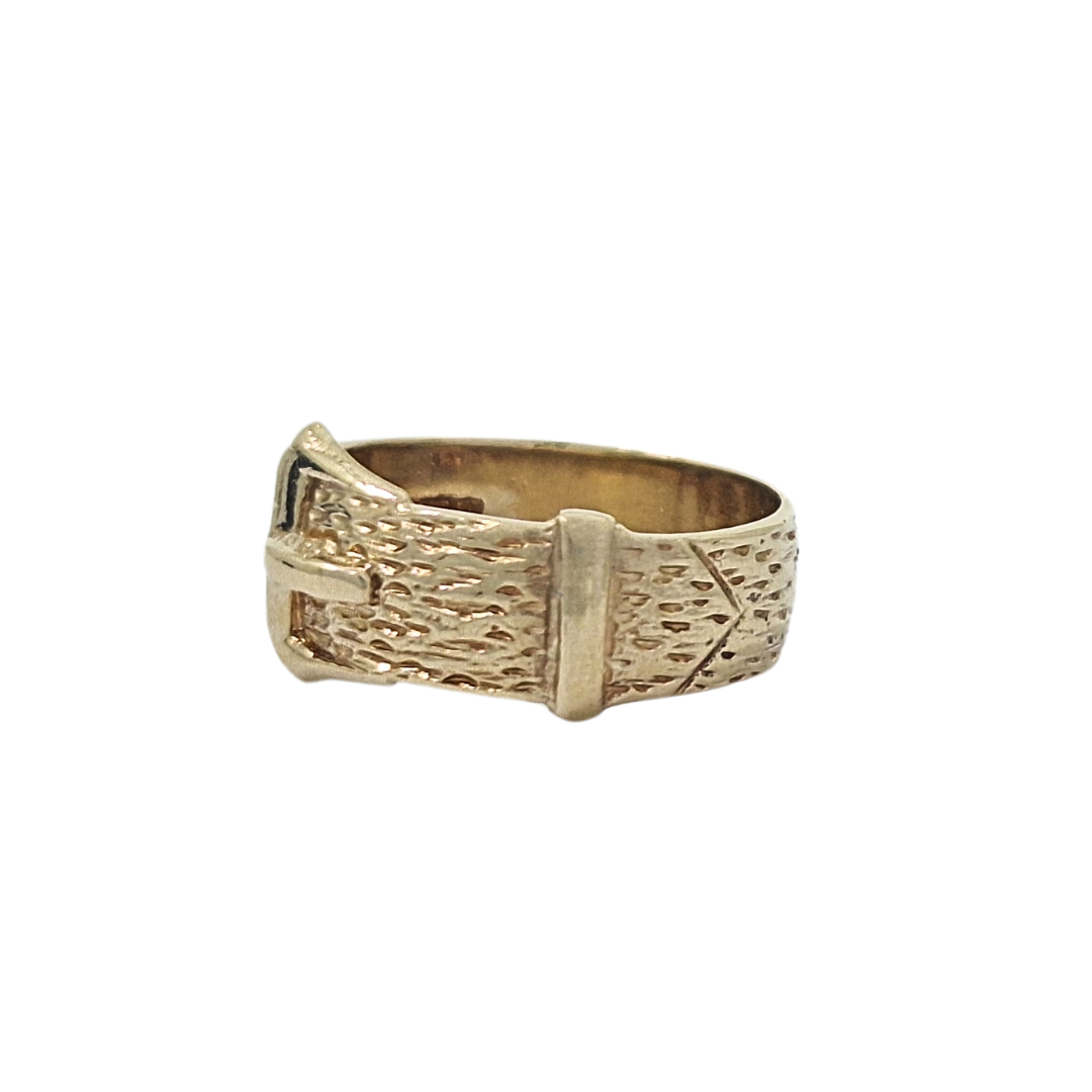 9ct Yellow Gold Buckle Ring