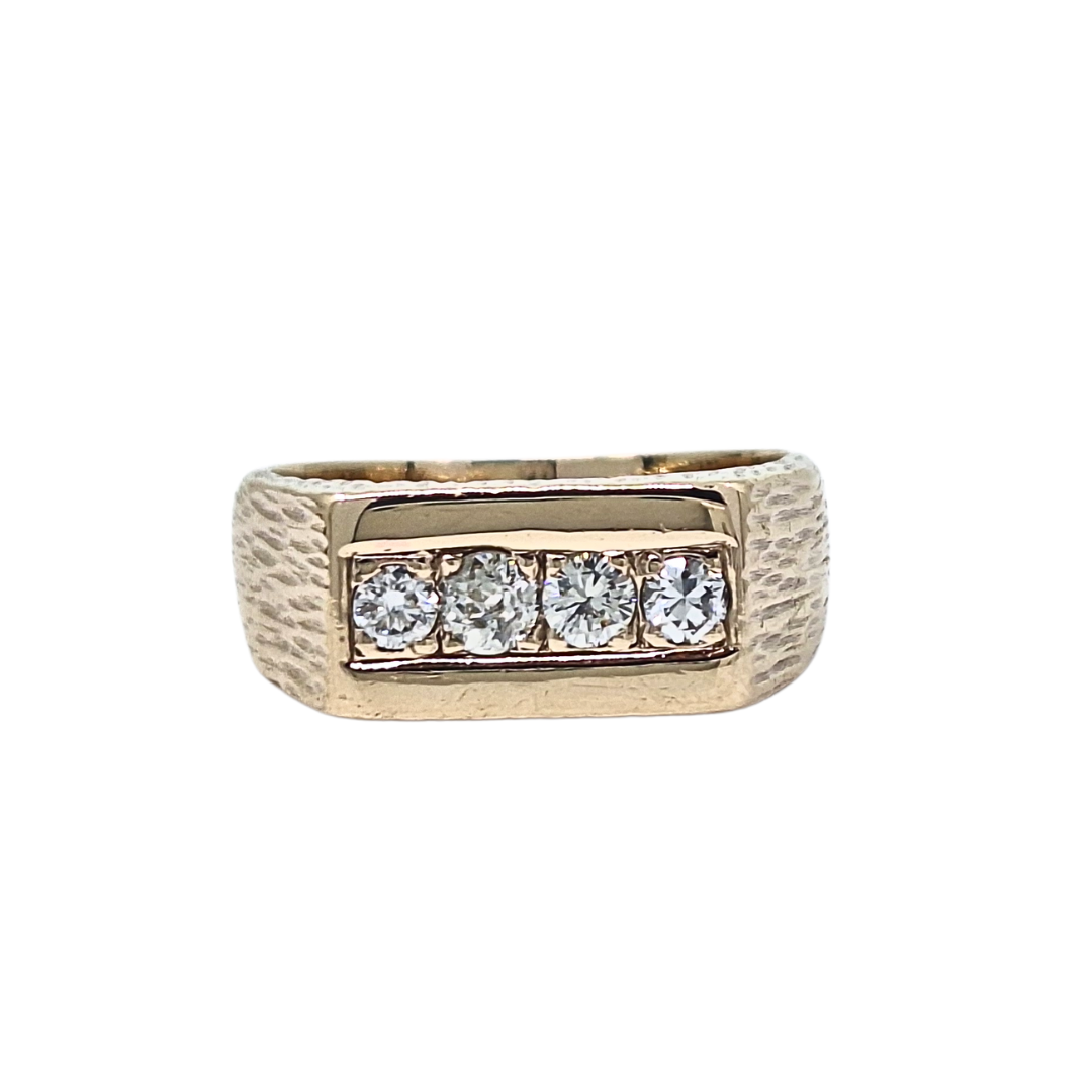 9ct Yellow Gold Four Stone Diamond Ring