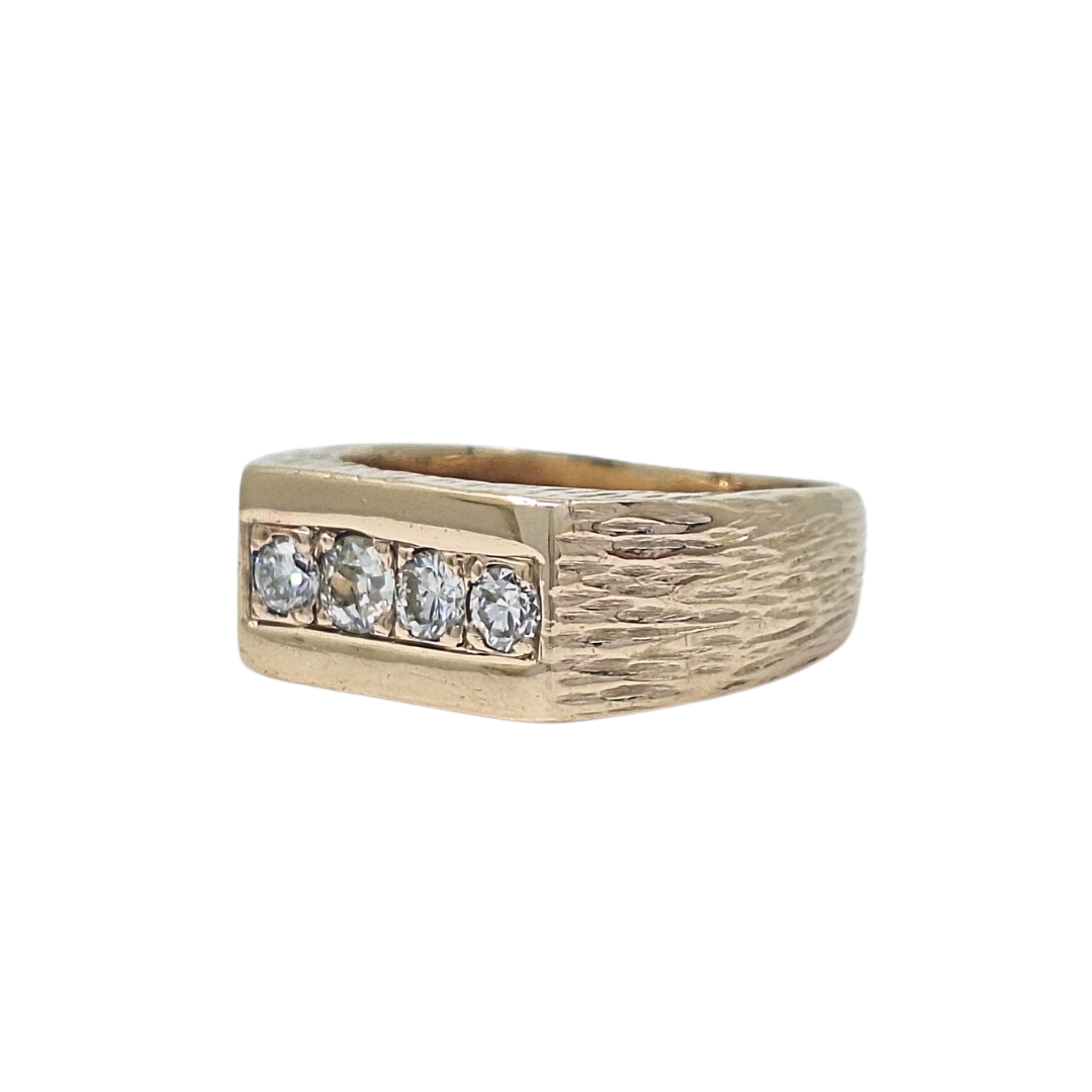 9ct Yellow Gold Four Stone Diamond Ring