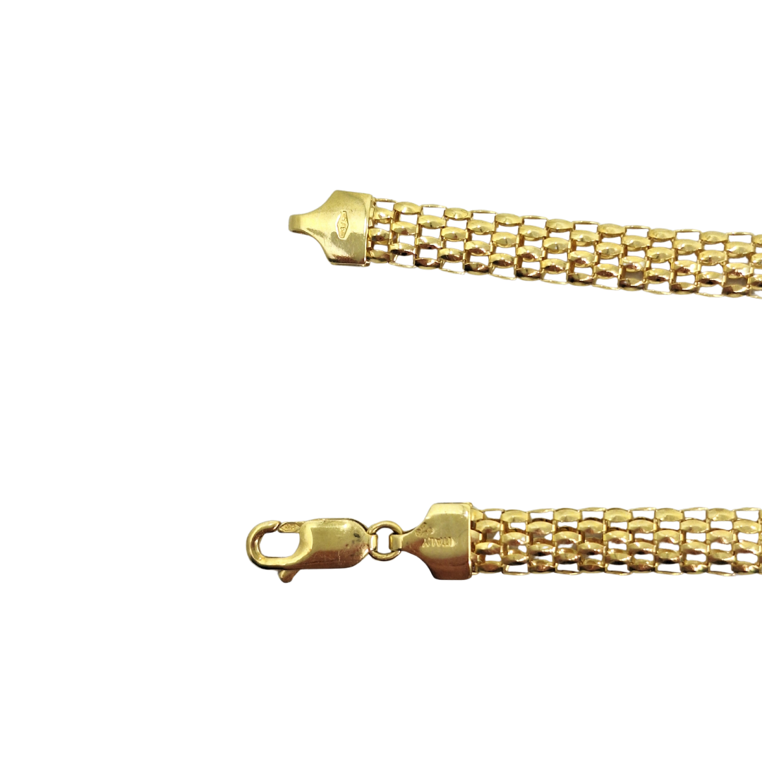 9ct Yellow Gold Popcorn Link V-Collar Necklace 18"