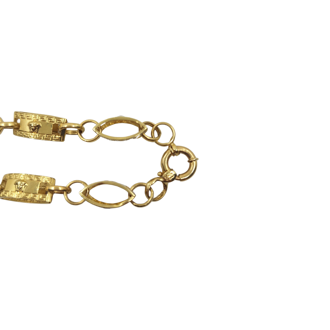 14ct Gold Bi Colour Versace Style Chain 24"