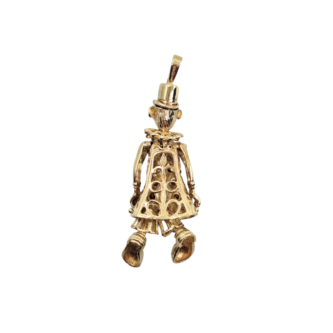9ct Yellow Gold Cubic Zirconia Clown Pendant