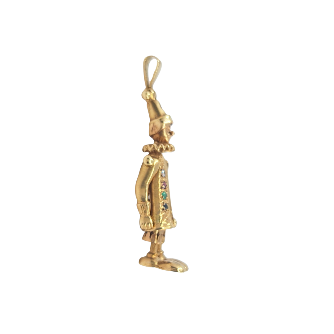 9ct Yellow Gold Clown Pendant