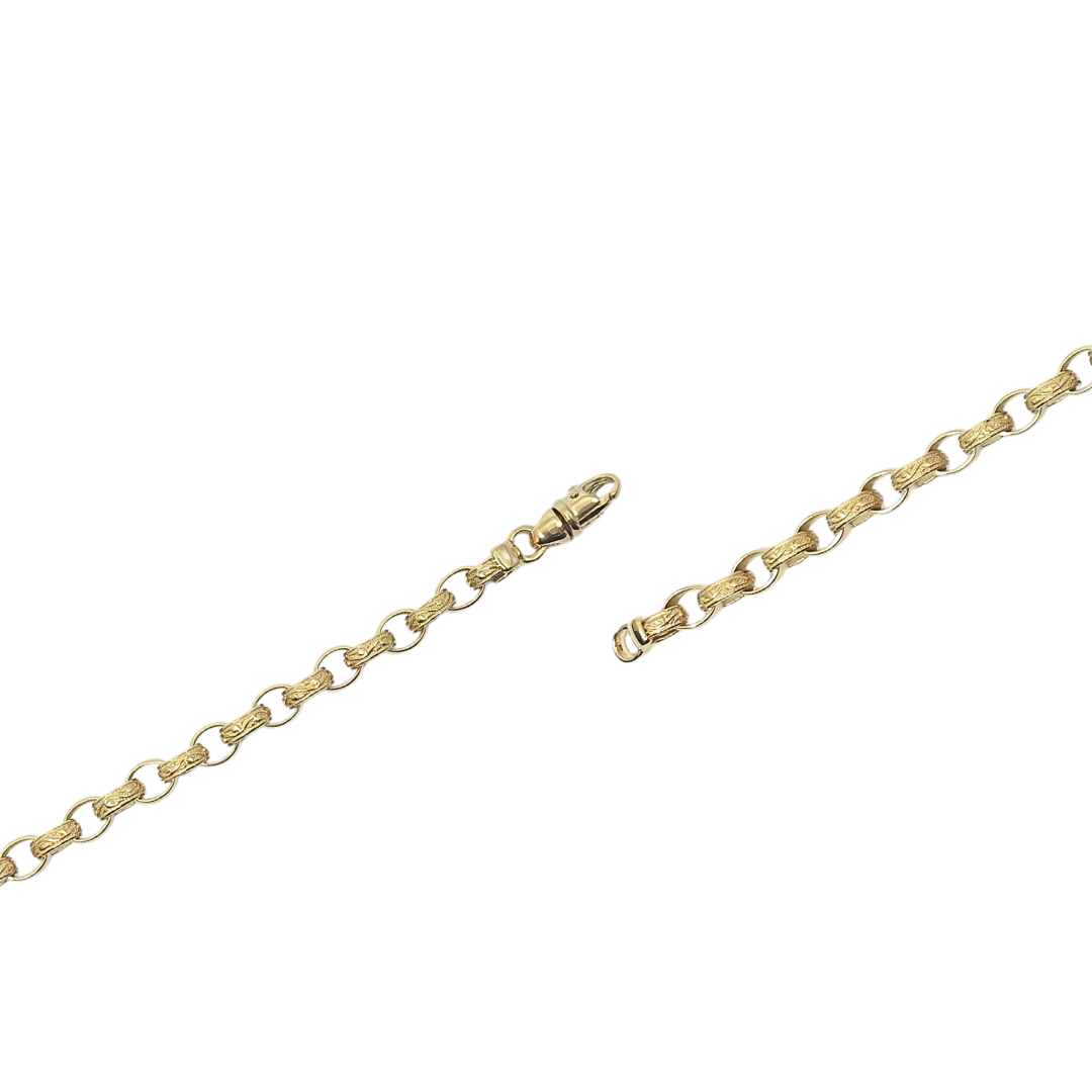 9ct Yellow Gold Belcher Bracelet 8"